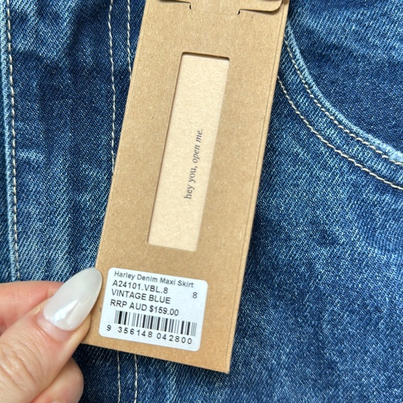 ONE MILE HARLEY DENIM MAXI SKIRT - Picture 4 of 7